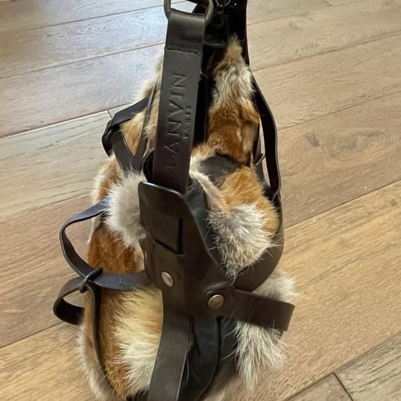 Lanvin Brown and Tan Shoulder Bag with Leather Straps - Picture 3 of 4